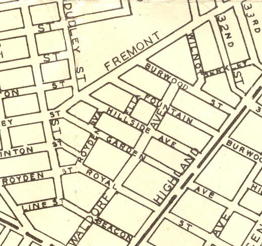 1946 map of East Camden showing Hillside Avenue and surrounding streets