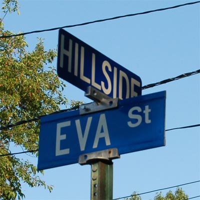 Intersection of Eva Street and Hillside Avenue, East Camden