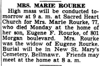 Mrs. Marie Rourke obituary, 801 Morgan Boulevard