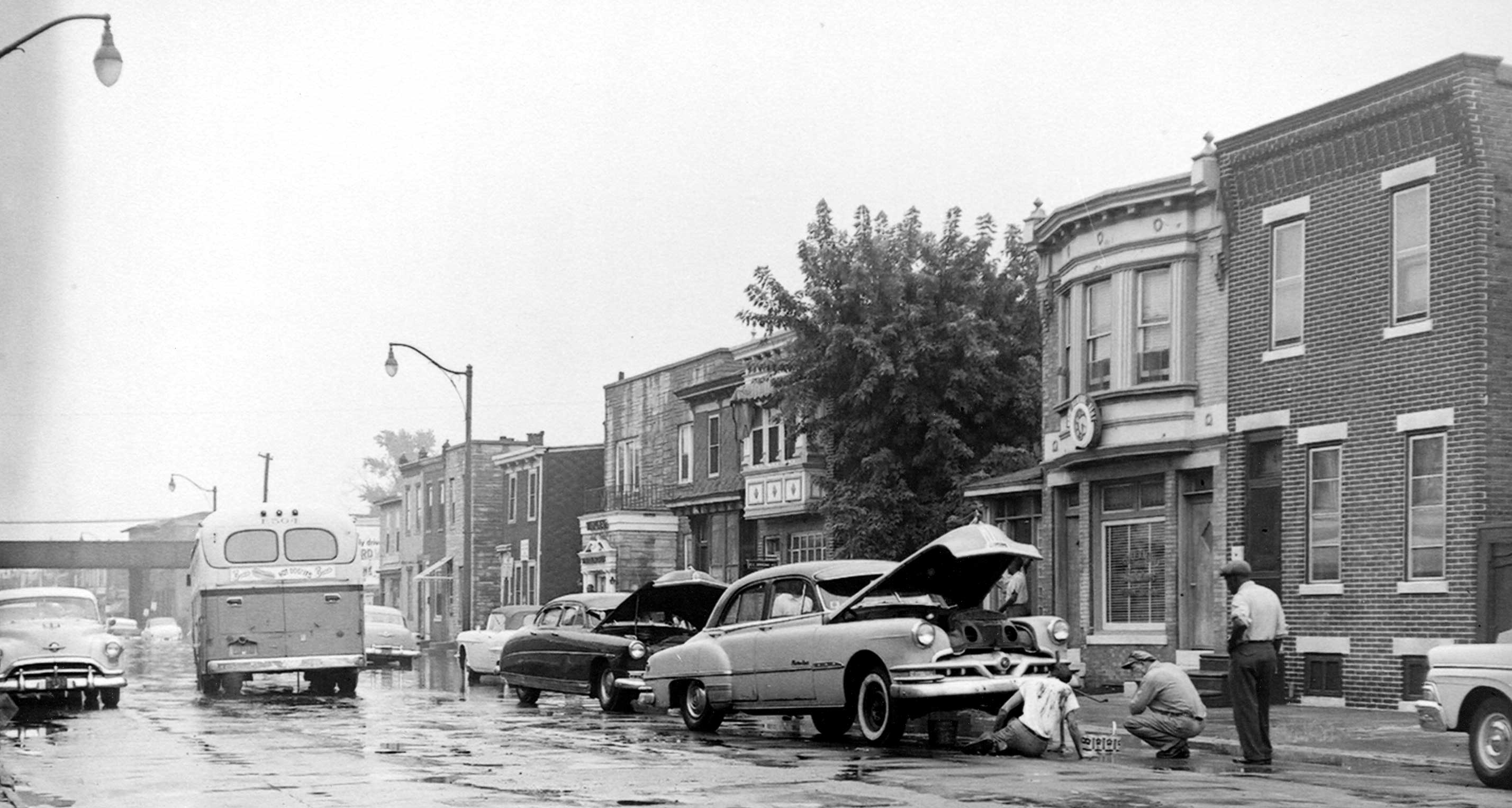 836-816 Kaighn Avenue flood, August 11, 1958, Bob Bartosz (view 1)