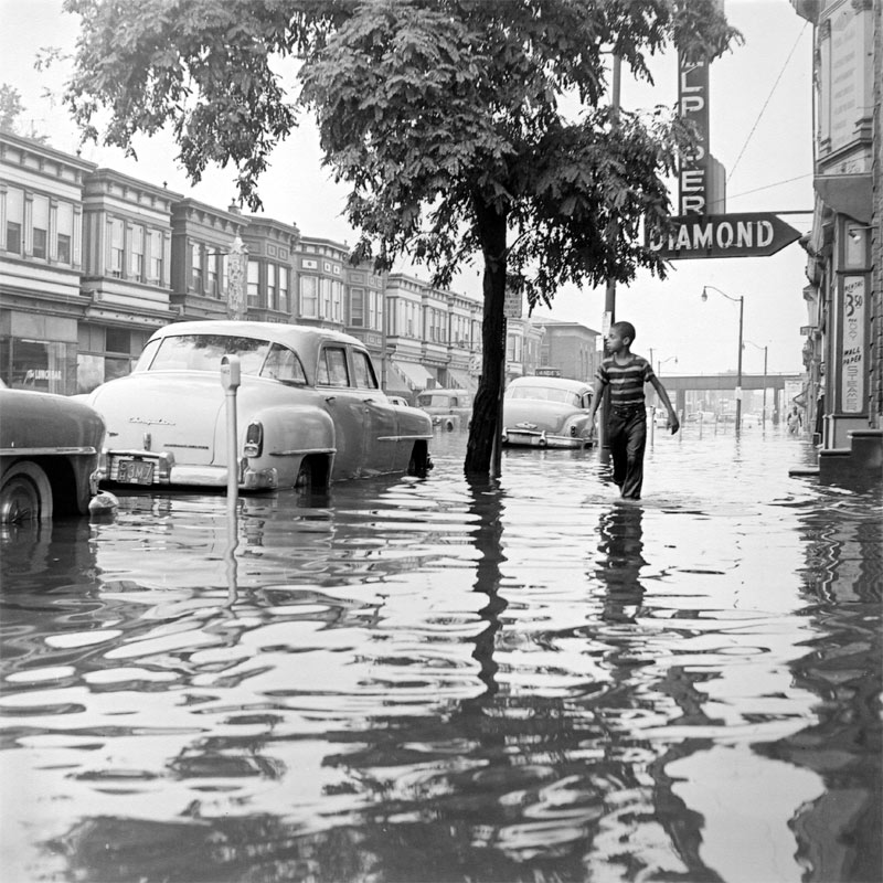 East of 1039 Kaighn Avenue flood, August 11, 1958, Bob Bartosz