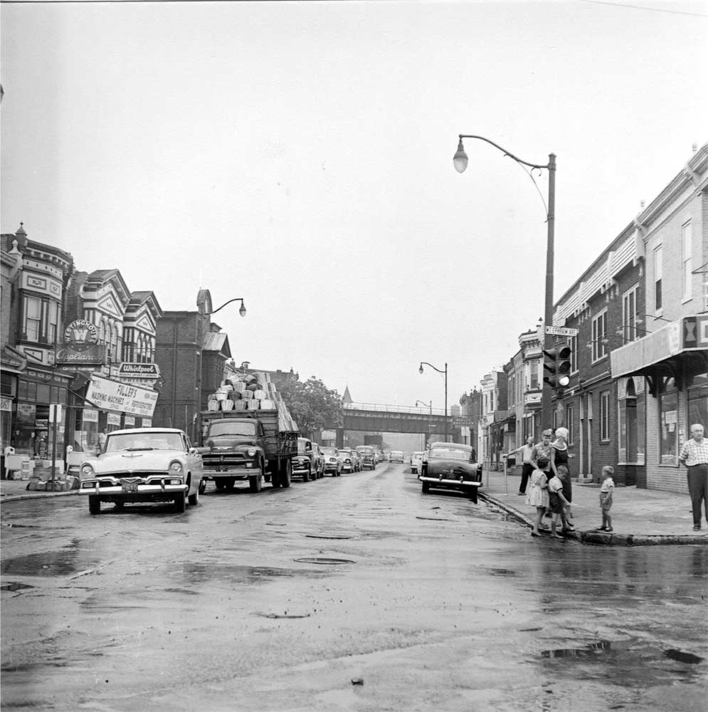 Kaighn Avenue east of Mt. Ephraim Avenue flood, August 11, 1958, Bob Bartosz (view 2)