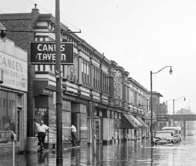 West of 1056 Kaighn Avenue flood, August 11, 1958, Bob Bartosz