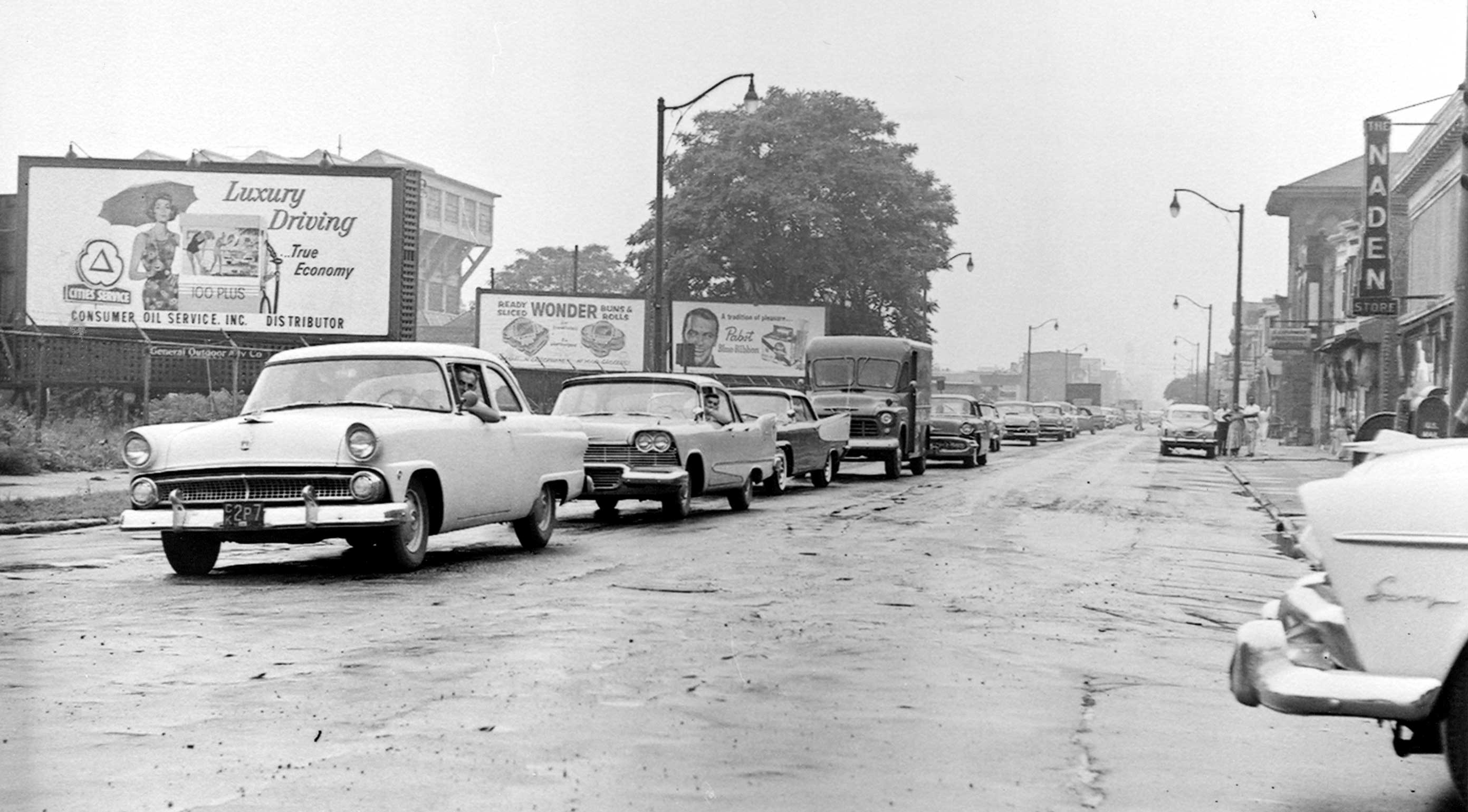 Kaighn Avenue west of 8th Street flood, August 11, 1958, Bob Bartosz (view 2)