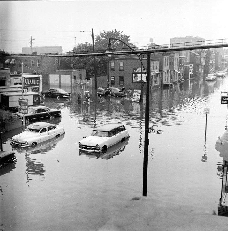 Kaighn Avenue west of Ida Street flood, August 11, 1958, Bob Bartosz (view 2)