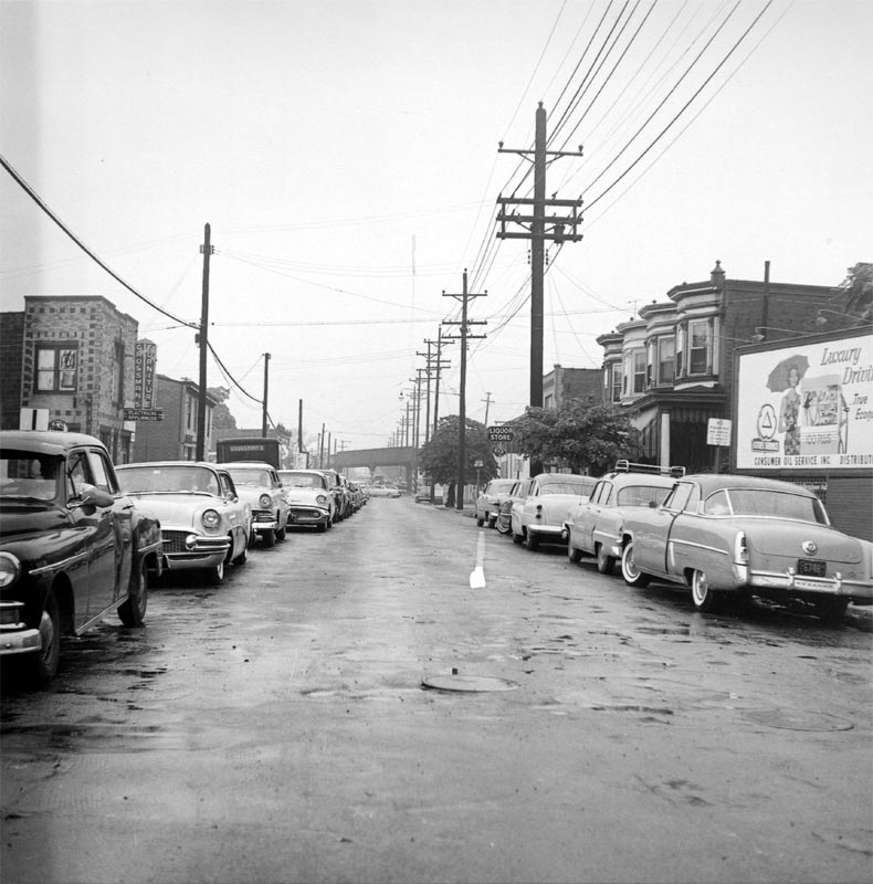 Kaighn Avenue west of Mt. Ephraim Avenue flood, August 11, 1958, Bob Bartosz (view 1)