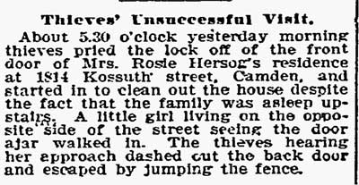 Philadelphia Inquirer, September 24, 1897 — Thieves' Unsuccessful Visit