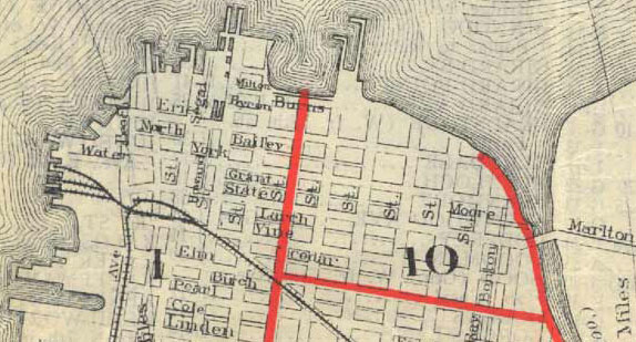 1914 map of Larch Street, Camden NJ