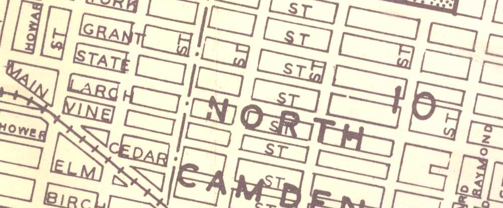 1946 map of Larch Street, Camden NJ