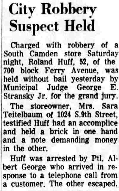 1024 South 9th Street, Camden Courier-Post, May 6, 1967