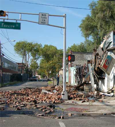 Southwest corner, Fairview Street and South 9th Street — Morris Dworkin grocery, destroyed by fire July 2, 2011