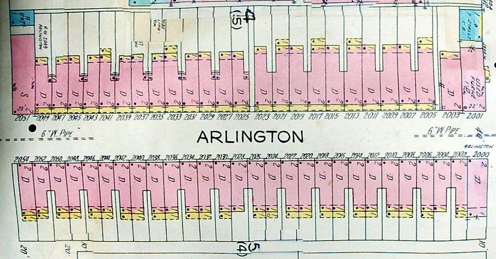 Sanborn fire insurance map of Arlington Street, sheet 2