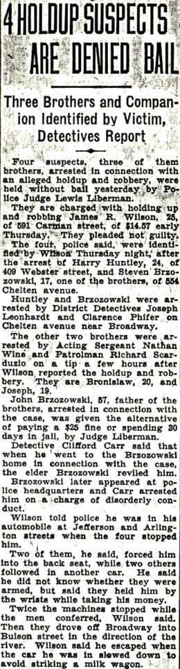4 Holdup Suspects Denied Bail, Camden Courier-Post, August 1, 1936