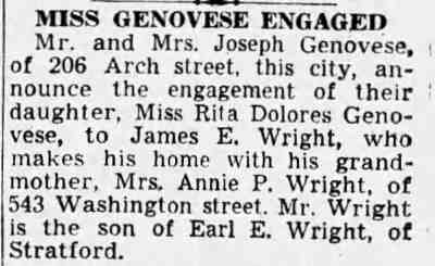 Miss Genovese Engaged — Camden Courier-Post, December 28, 1938