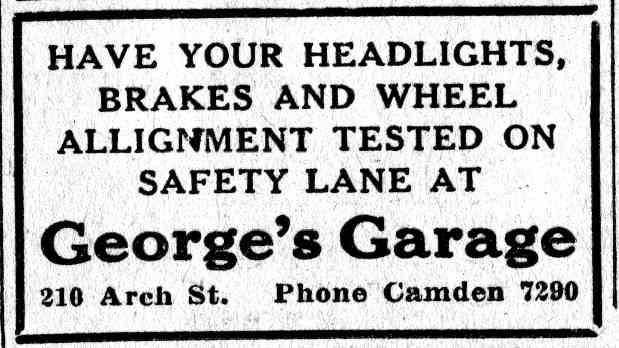 George Schatz at George's Auto Service Arch Street June 9 1932