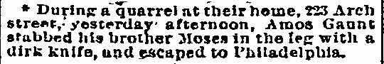 223 Arch Street - Amos and Moses Gaunt - Philadelphia Inquirer February 11 1894