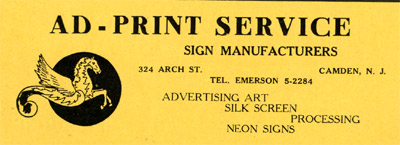 324 Arch Street 1947 directory advertisement