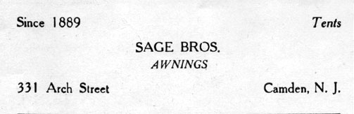 331 Arch Street - Sage Brothers awnings - Camden Courier-Post April 25 1931