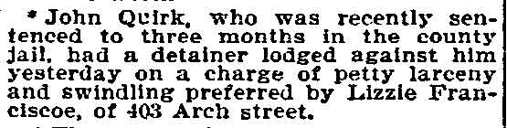 403 Arch Street - Alonzo Francisco - Philadelphia Inquirer January 22 1897