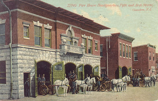 Camden Fire Department headquarters postcard c.1908