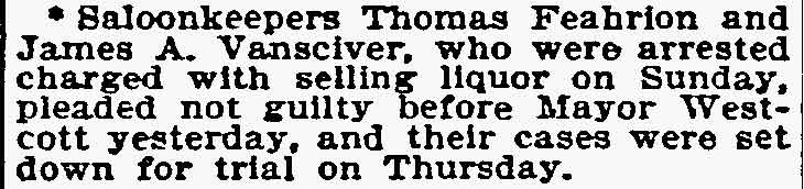 517 Arch Street - John A. VanSciver saloon - Philadelphia Inquirer April 28 1896