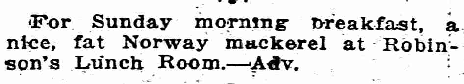 533 Arch Street - Robinson's Lunch Room - Howard Robinson - Camden Daily Courier May 22 1915