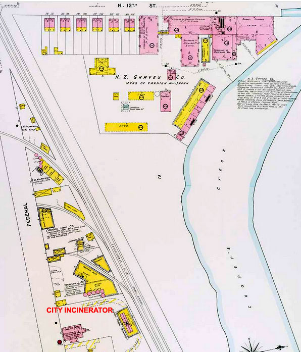 Sanborn fire insurance map, North 12th Street, 1906