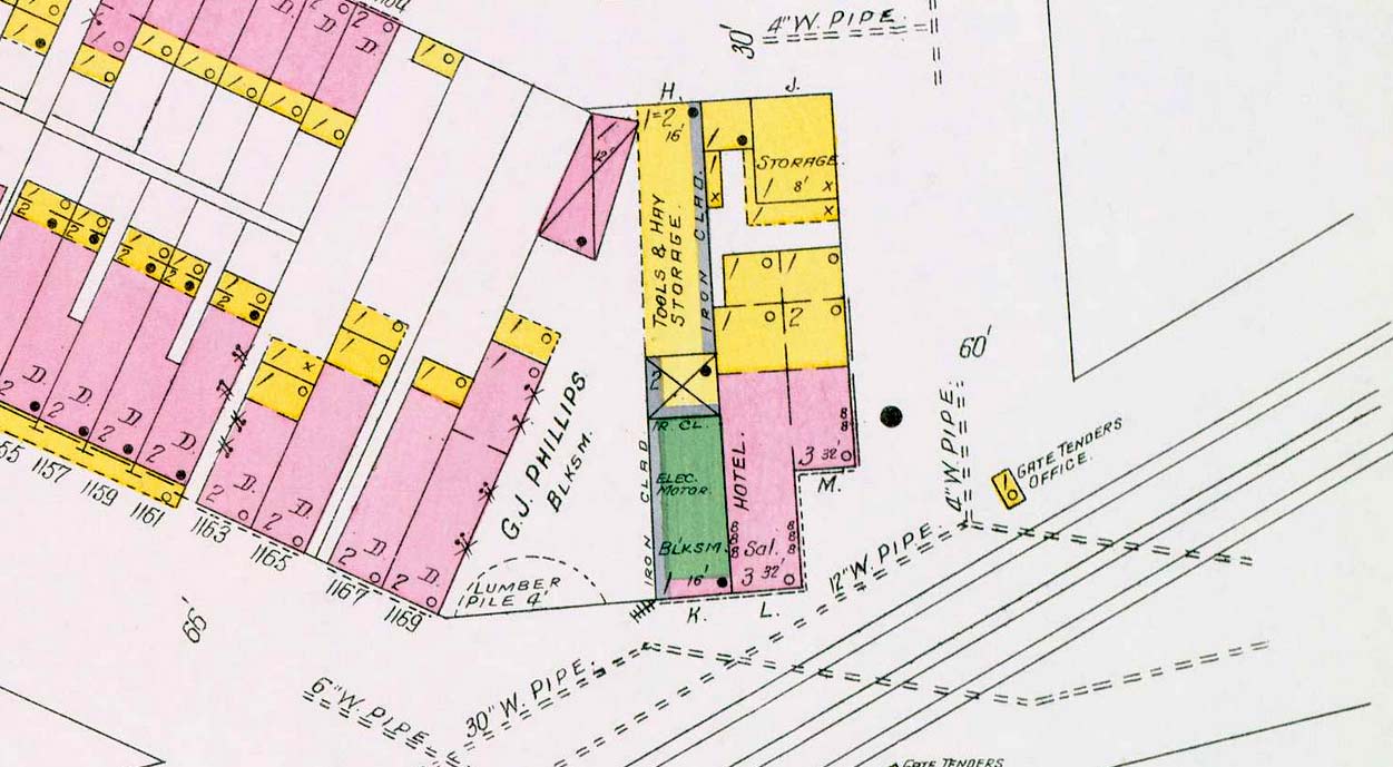 Sanborn fire insurance map, North 12th Street, 1906