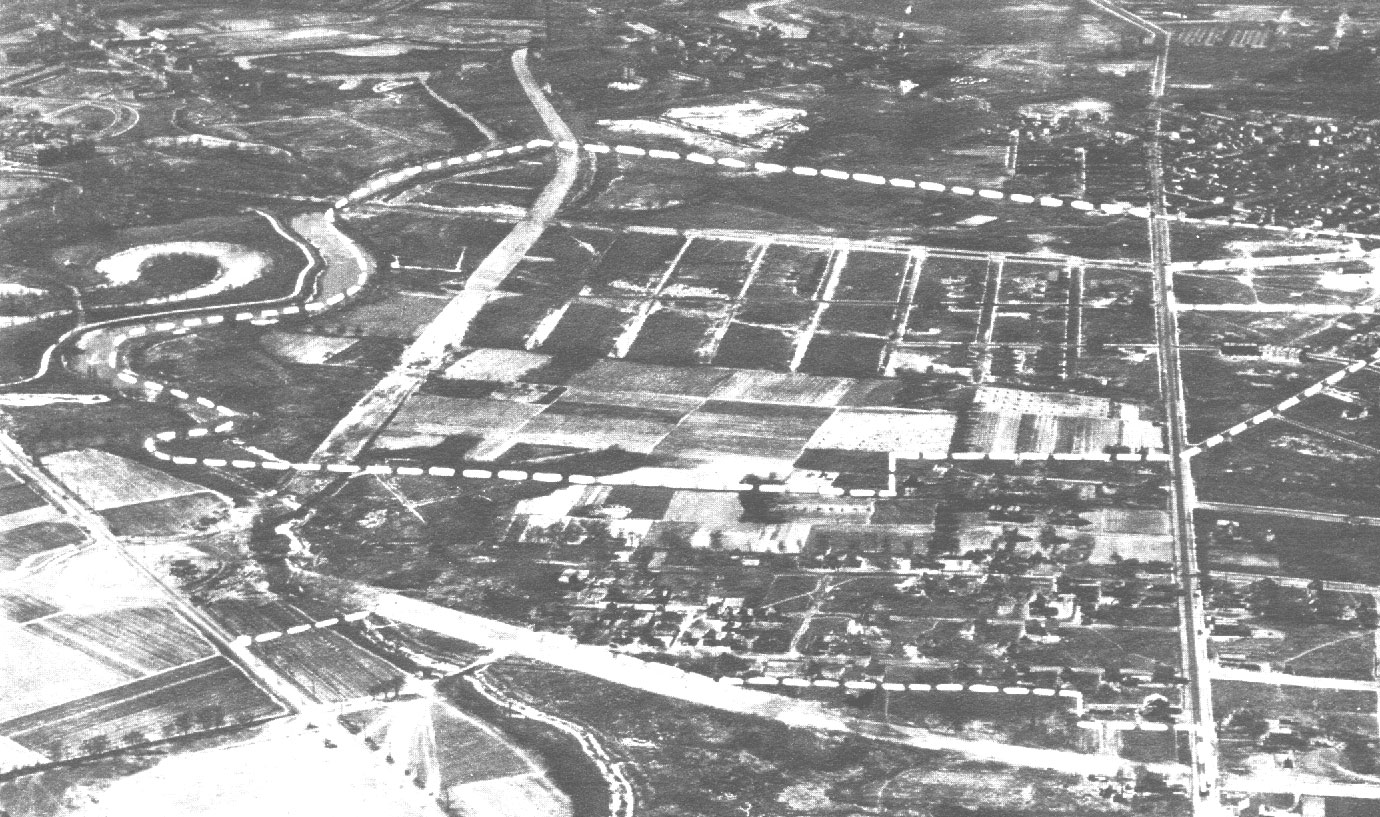 Aerial view of East Camden published July 1926, Bridge Avenue Estates ad by Suburban Home Realty Company