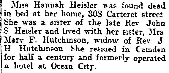 Hannah Heisler found dead, 1915