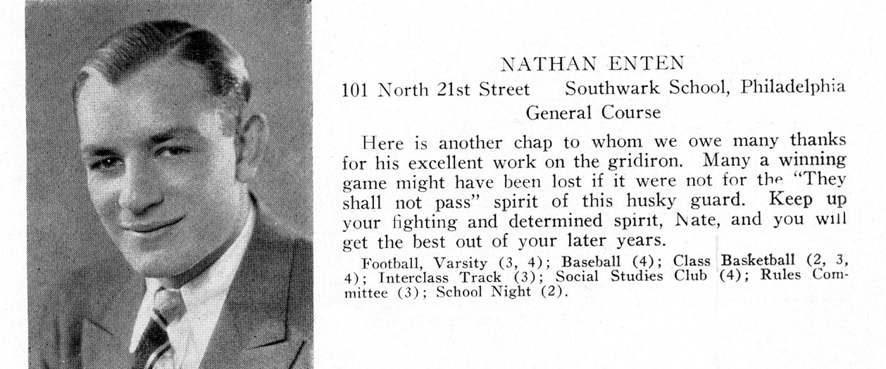 Nathan Enten, Camden High School Purple & Gold Yearbook, 1930