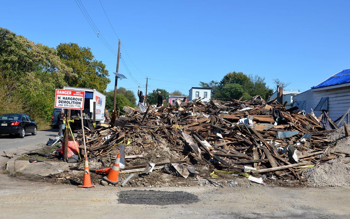 1144 North 24th Street fire aftermath, October 6, 2011