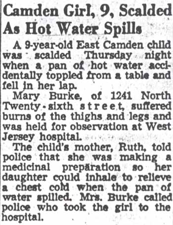 Camden Girl, 9, Scalded As Hot Water Spills
