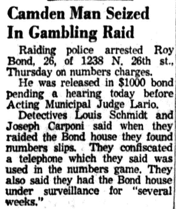 Camden Man Seized In Gambling Raid