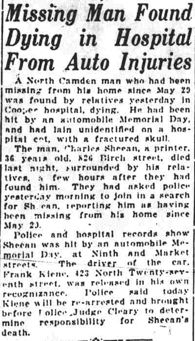 826 Birch Street at North 27th Street, Camden Courier, June 6, 1925