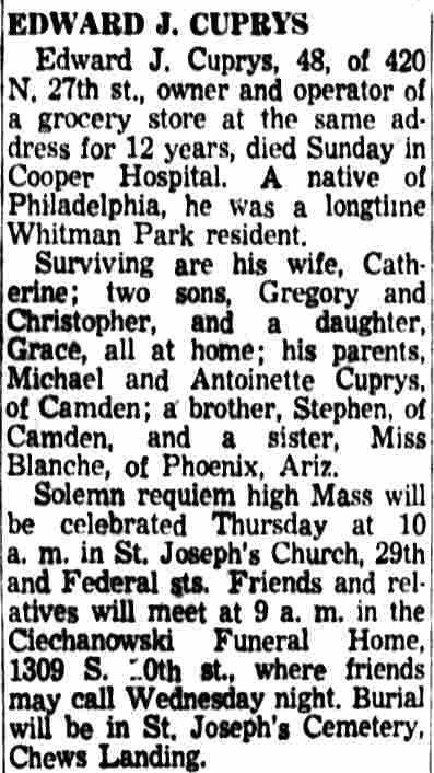 420 North 27th Street, November 18, 1957