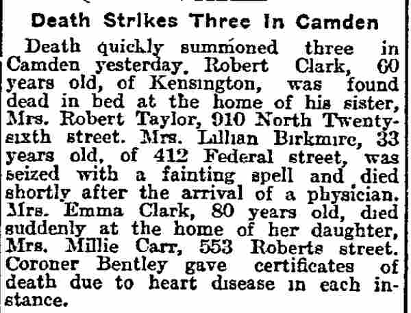 Death Strikes Three In Camden