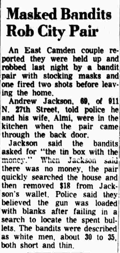 911 North 27th Street — Andrew Jackson School, January 3, 1957