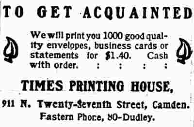 911 North 27th Street, Camden Post-Telegram, March 31, 1904