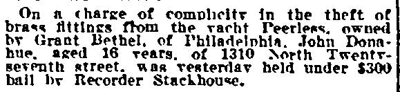 1310 North 27th Street, Philadelphia Inquirer, August 15, 1916