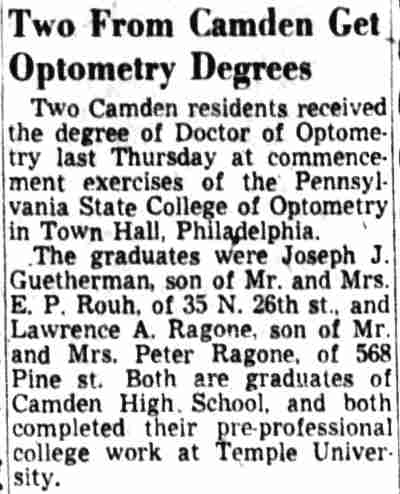 Two From Camden Get Optometry Degrees