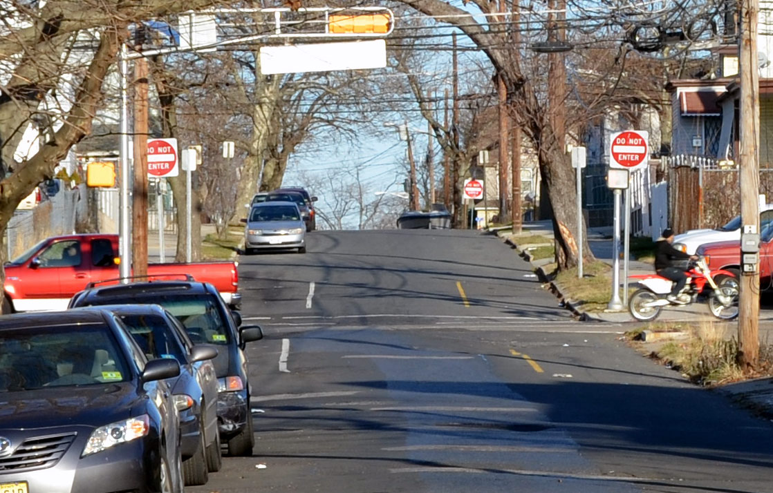 North 27th Street at High Street, looking east, January 2012