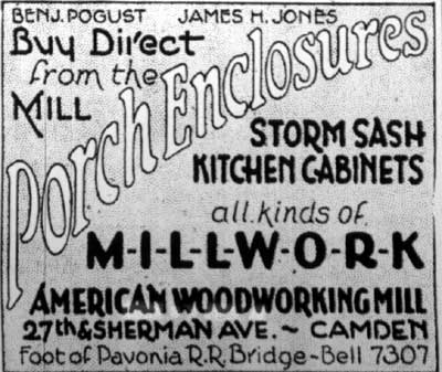 American Woodworking Mill advertisement, 27th & Sherman Avenue