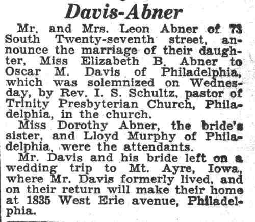 73 South 27th Street, August 30, 1935