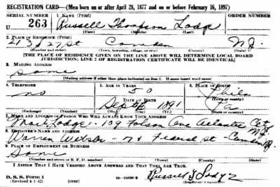 213 South 27th Street — Russell T. Lodge, WWII