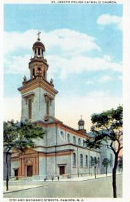 St. Joseph's Roman Catholic Church, 10th & Mechanic Streets, Camden, NJ. Postcard.