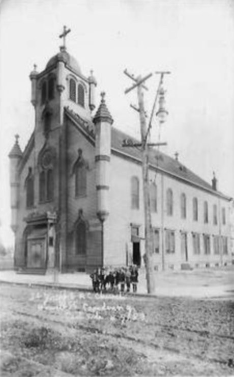 St. Joseph's Roman Catholic Church exterior, 10th & Mechanic Streets.