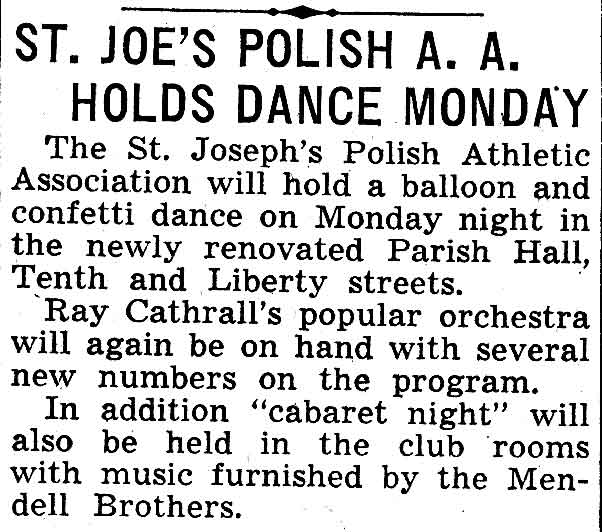 St. Joe's Polish Athletic Association dance - Camden Courier-Post, February 19, 1938