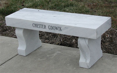 Chester Gdowik memorial bench at the St. Joseph Parish of South Camden WWII Memorial, Pennsauken NJ