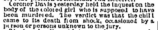 Philadelphia Inquirer clipping, July 1, 1886, Dr. Henry H. Davis inquest